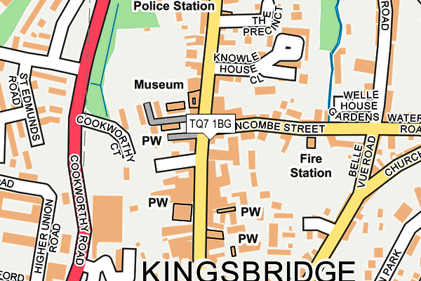 TQ7 1BG map - OS OpenMap – Local (Ordnance Survey) TQ7 1BG map - OS OpenMap – Local (Ordnance Survey)