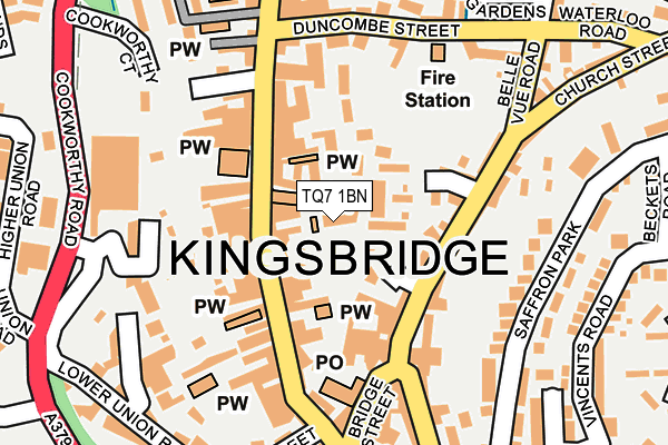 TQ7 1BN map - OS OpenMap – Local (Ordnance Survey)