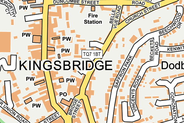 TQ7 1BT map - OS OpenMap – Local (Ordnance Survey)