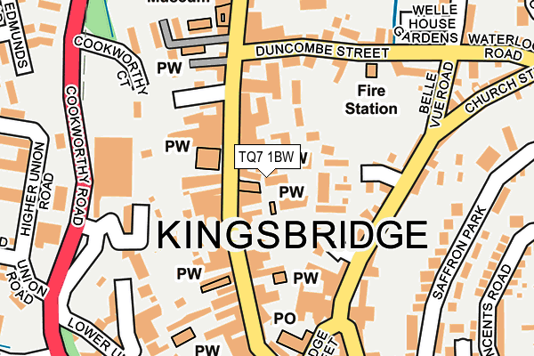 TQ7 1BW map - OS OpenMap – Local (Ordnance Survey)