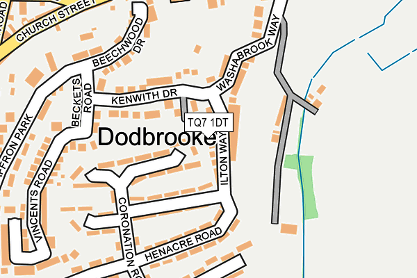 TQ7 1DT map - OS OpenMap – Local (Ordnance Survey)