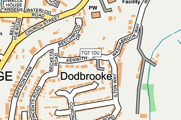 TQ7 1DU map - OS OpenMap – Local (Ordnance Survey)