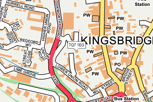 TQ7 1EG map - OS OpenMap – Local (Ordnance Survey)