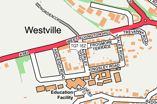 TQ7 1EZ map - OS OpenMap – Local (Ordnance Survey)