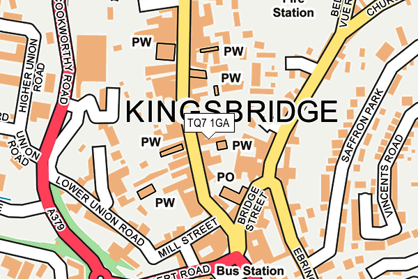 TQ7 1GA map - OS OpenMap – Local (Ordnance Survey)