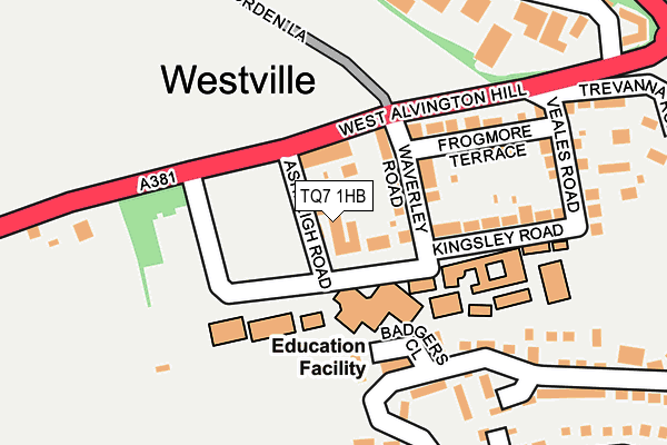 TQ7 1HB map - OS OpenMap – Local (Ordnance Survey)
