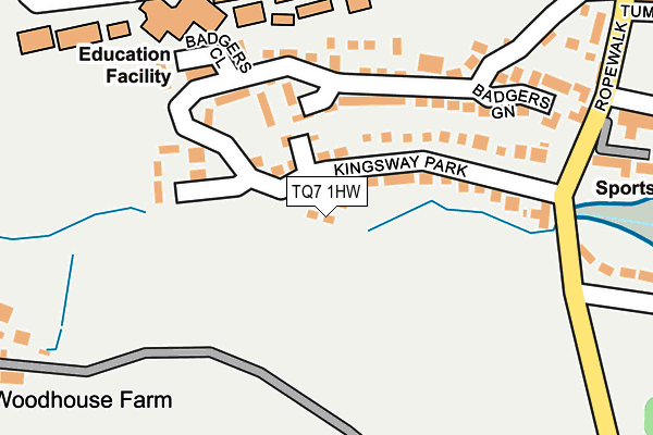 TQ7 1HW map - OS OpenMap – Local (Ordnance Survey)