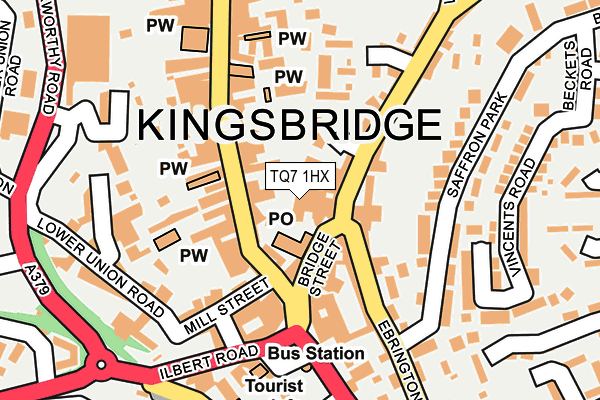 TQ7 1HX map - OS OpenMap – Local (Ordnance Survey) TQ7 1HX map - OS OpenMap – Local (Ordnance Survey)