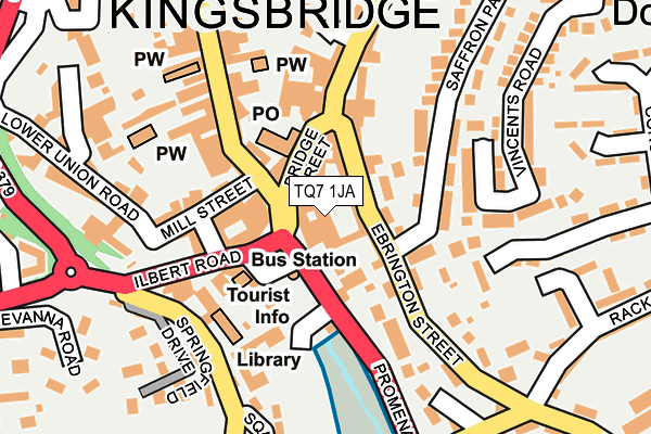 TQ7 1JA map - OS OpenMap – Local (Ordnance Survey)