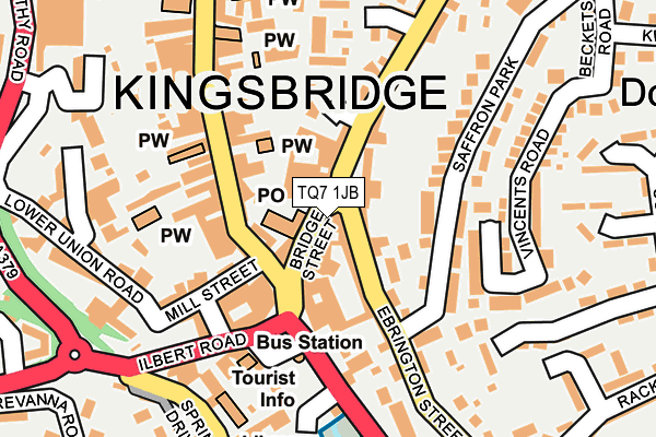 TQ7 1JB map - OS OpenMap – Local (Ordnance Survey)