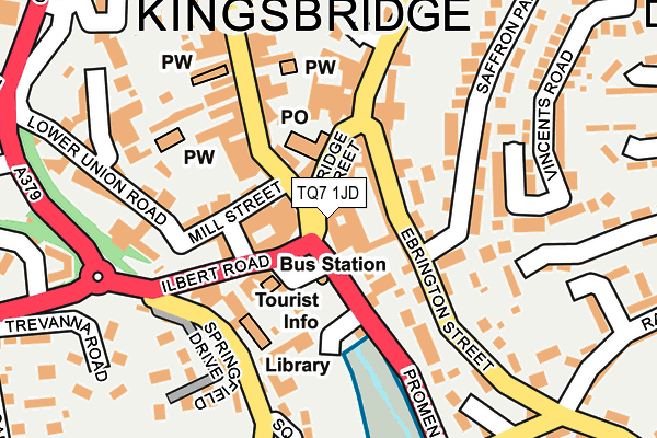 TQ7 1JD map - OS OpenMap – Local (Ordnance Survey)