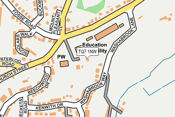 TQ7 1NW map - OS OpenMap – Local (Ordnance Survey) TQ7 1NW map - OS OpenMap – Local (Ordnance Survey)