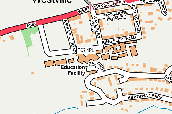 TQ7 1PL map - OS OpenMap – Local (Ordnance Survey) TQ7 1PL map - OS OpenMap – Local (Ordnance Survey)