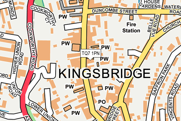 TQ7 1PN map - OS OpenMap – Local (Ordnance Survey)