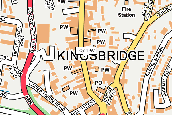 TQ7 1PW map - OS OpenMap – Local (Ordnance Survey)