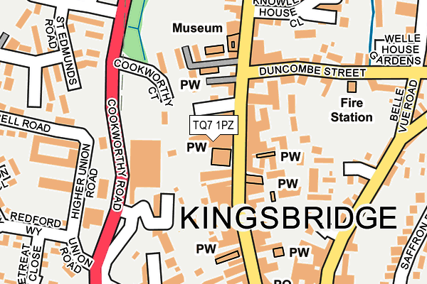 TQ7 1PZ map - OS OpenMap – Local (Ordnance Survey)
