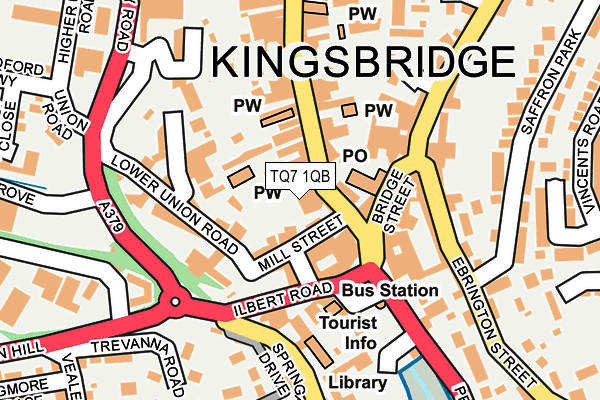 TQ7 1QB map - OS OpenMap – Local (Ordnance Survey)