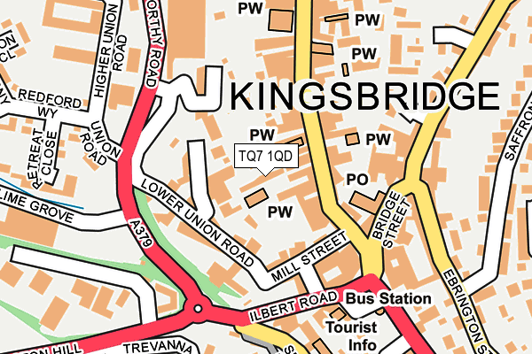 TQ7 1QD map - OS OpenMap – Local (Ordnance Survey)