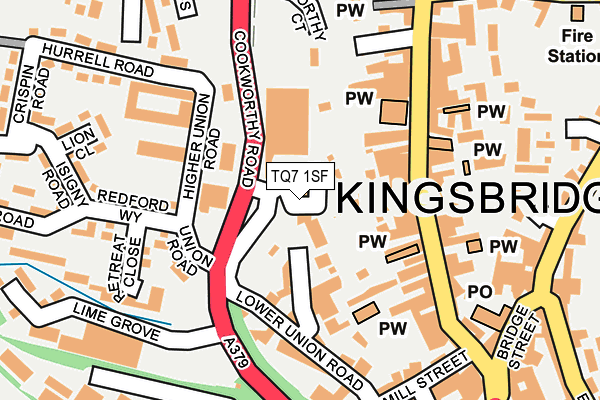 TQ7 1SF map - OS OpenMap – Local (Ordnance Survey)