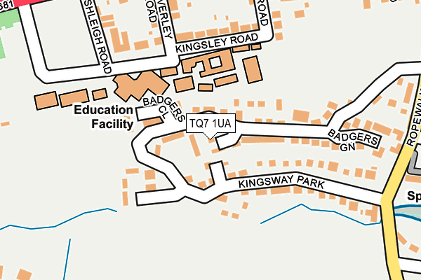TQ7 1UA map - OS OpenMap – Local (Ordnance Survey) TQ7 1UA map - OS OpenMap – Local (Ordnance Survey)