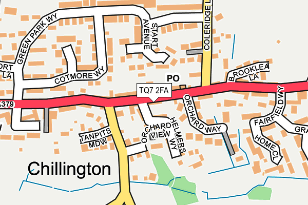TQ7 2FA map - OS OpenMap – Local (Ordnance Survey)