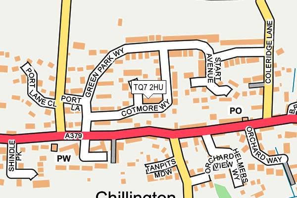 TQ7 2HU map - OS OpenMap – Local (Ordnance Survey)
