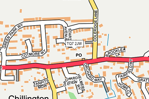 TQ7 2JW map - OS OpenMap – Local (Ordnance Survey) TQ7 2JW map - OS OpenMap – Local (Ordnance Survey)