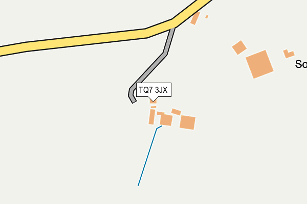 TQ7 3JX map - OS OpenMap – Local (Ordnance Survey)