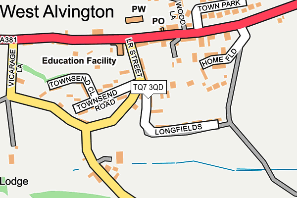 TQ7 3QD map - OS OpenMap – Local (Ordnance Survey) TQ7 3QD map - OS OpenMap – Local (Ordnance Survey)