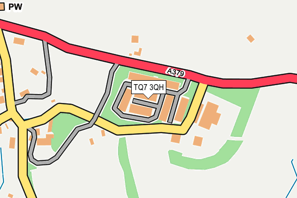 TQ7 3QH map - OS OpenMap – Local (Ordnance Survey) TQ7 3QH map - OS OpenMap – Local (Ordnance Survey)