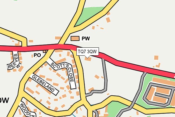 TQ7 3QW map - OS OpenMap – Local (Ordnance Survey) TQ7 3QW map - OS OpenMap – Local (Ordnance Survey)