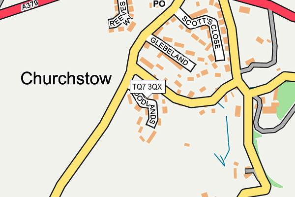 TQ7 3QX map - OS OpenMap – Local (Ordnance Survey)