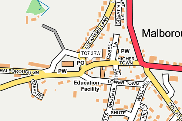 TQ7 3RW map - OS OpenMap – Local (Ordnance Survey) TQ7 3RW map - OS OpenMap – Local (Ordnance Survey)