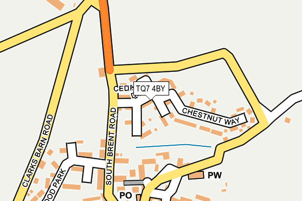 TQ7 4BY map - OS OpenMap – Local (Ordnance Survey) TQ7 4BY map - OS OpenMap – Local (Ordnance Survey)