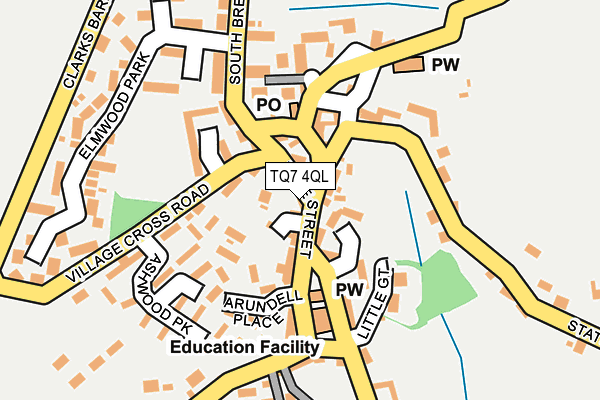TQ7 4QL map - OS OpenMap – Local (Ordnance Survey) TQ7 4QL map - OS OpenMap – Local (Ordnance Survey)