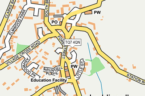 TQ7 4QN map - OS OpenMap – Local (Ordnance Survey) TQ7 4QN map - OS OpenMap – Local (Ordnance Survey)