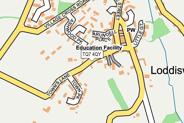 TQ7 4QY map - OS OpenMap – Local (Ordnance Survey) TQ7 4QY map - OS OpenMap – Local (Ordnance Survey)