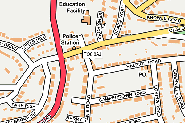 TQ8 8AJ map - OS OpenMap – Local (Ordnance Survey) TQ8 8AJ map - OS OpenMap – Local (Ordnance Survey)