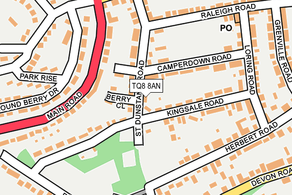 TQ8 8AN map - OS OpenMap – Local (Ordnance Survey) TQ8 8AN map - OS OpenMap – Local (Ordnance Survey)