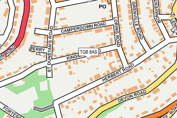 TQ8 8AS map - OS OpenMap – Local (Ordnance Survey) TQ8 8AS map - OS OpenMap – Local (Ordnance Survey)
