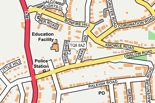 TQ8 8AZ map - OS OpenMap – Local (Ordnance Survey) TQ8 8AZ map - OS OpenMap – Local (Ordnance Survey)