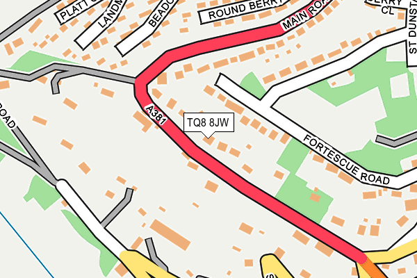 TQ8 8JW map - OS OpenMap – Local (Ordnance Survey) TQ8 8JW map - OS OpenMap – Local (Ordnance Survey)