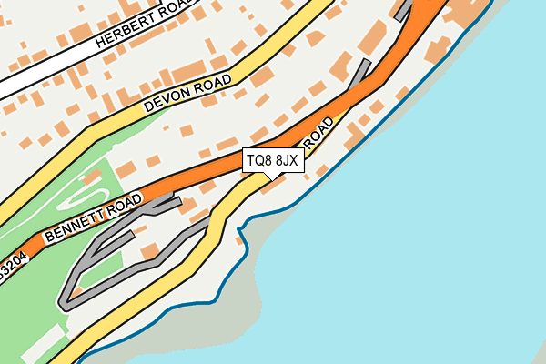 TQ8 8JX map - OS OpenMap – Local (Ordnance Survey) TQ8 8JX map - OS OpenMap – Local (Ordnance Survey)