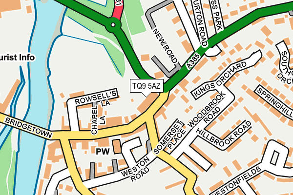 TQ9 5AZ map - OS OpenMap – Local (Ordnance Survey) TQ9 5AZ map - OS OpenMap – Local (Ordnance Survey)