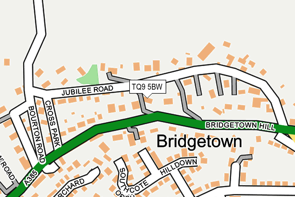TQ9 5BW map - OS OpenMap – Local (Ordnance Survey) TQ9 5BW map - OS OpenMap – Local (Ordnance Survey)