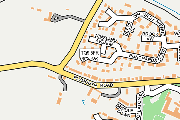 TQ9 5FR map - OS OpenMap – Local (Ordnance Survey) TQ9 5FR map - OS OpenMap – Local (Ordnance Survey)