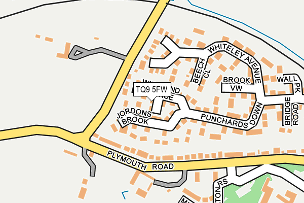 TQ9 5FW map - OS OpenMap – Local (Ordnance Survey) TQ9 5FW map - OS OpenMap – Local (Ordnance Survey)