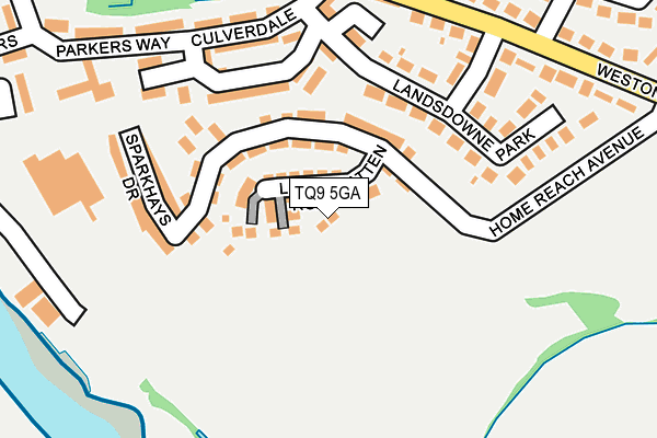 TQ9 5GA map - OS OpenMap – Local (Ordnance Survey) TQ9 5GA map - OS OpenMap – Local (Ordnance Survey)