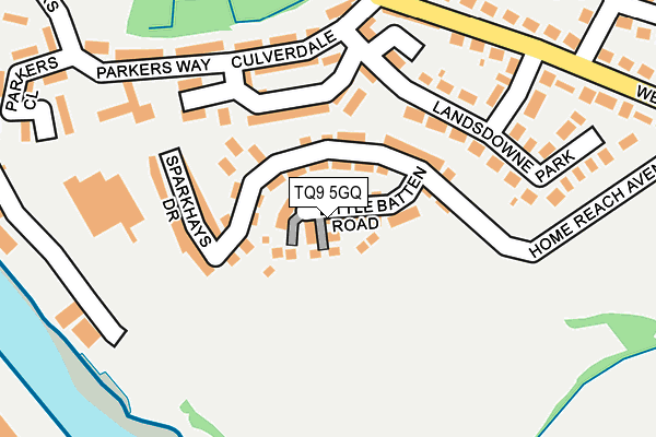 TQ9 5GQ map - OS OpenMap – Local (Ordnance Survey) TQ9 5GQ map - OS OpenMap – Local (Ordnance Survey)