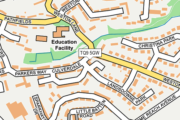 TQ9 5GW map - OS OpenMap – Local (Ordnance Survey) TQ9 5GW map - OS OpenMap – Local (Ordnance Survey)